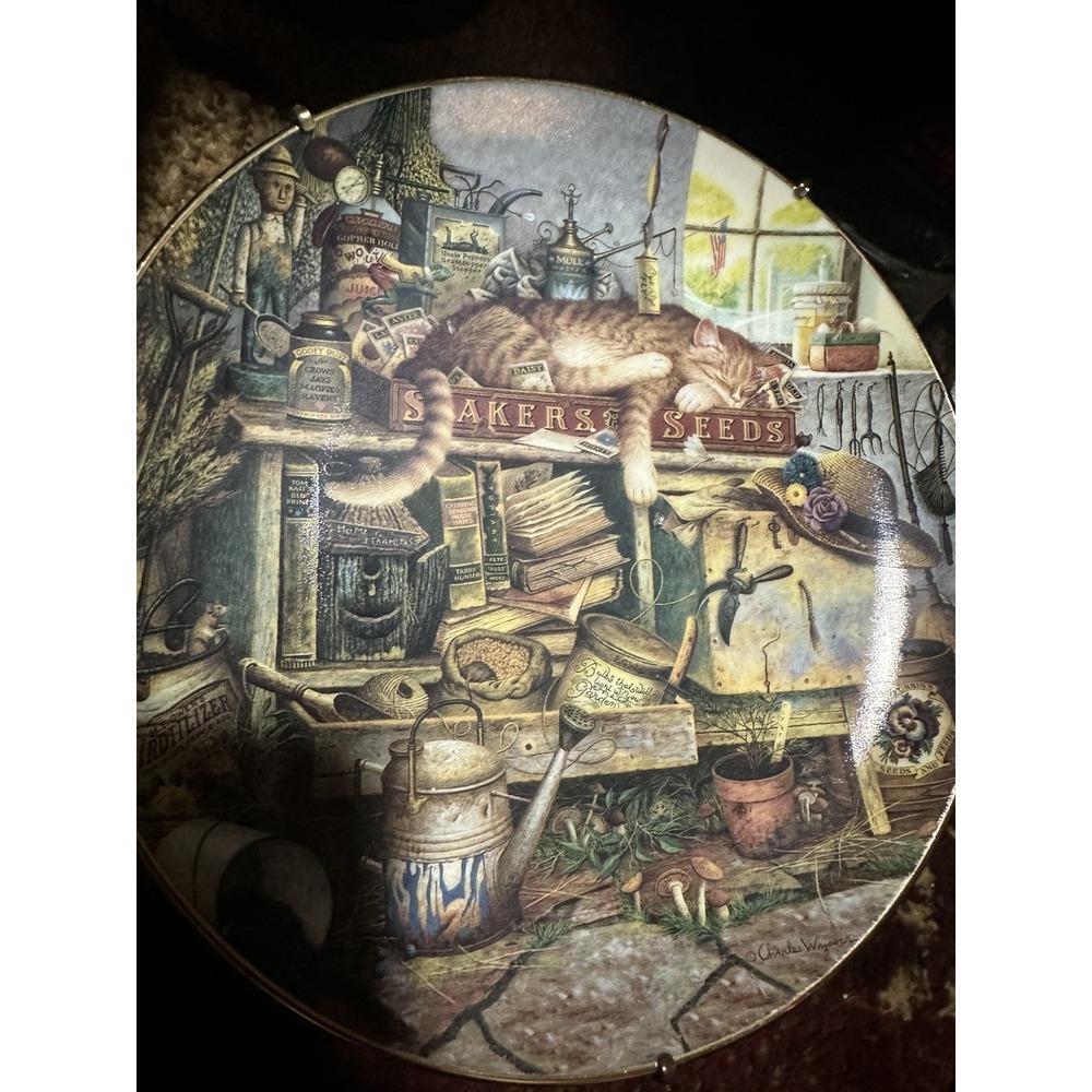 Decorative plate Remington the Horticulturist 4th issue in PurrfectPlace series